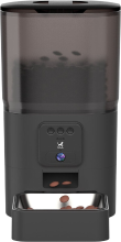 Viervoeter Feed   Automatische voerbak 6 L   Kat en hond   Automatische voerbak met app & audio   Zwart