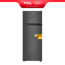 TCL RF269TSE1NL compacte koel vriescombinatie, totaal 207 liter, koelkast 167 liter, vriezer 40 liter, Power Cool & Freeze, verstelbare legplanken & poten [Energieklasse E]