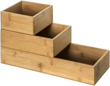 5Five Bamboe Opbergorganizers Set   3 Compartimenten, Bruin