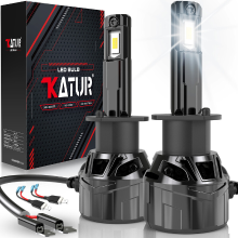 Katur H1 LED lamp 120 W 30000LM, 6000K Xenon Wit Plug and Play 1:1 Mini Formaat Hoogrendement Koelsysteem H1 Koplampen, Set van 2