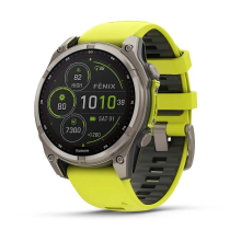 GARMIN Fenix 8 47 mm Saffier Solar Smartwatch   Gele Siliconen Band