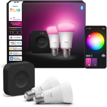 Philips Hue starterkit   wit en gekleurd licht   1 Bridge Pro   2 pack E27 1100 lumen