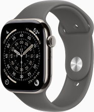 Apple Watch Series 11 GPS + Cellular 46 mm, titanium naturel