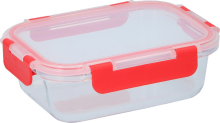 Alpina vershouddoos van borosilicaatglas   transparant/rood, 620 ml