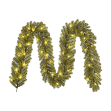 Black Box Trees Nagoya guirlande met LED verlichting   kerstversiering voor binnen met 40 warmwitte lampjes   kerstslingers van kunststof   L270 x Ø20 cm   groen