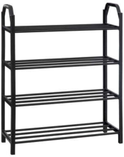 5Five Schoenenrek   Staand rek voor 8 paar   Zwart, 50 x 18,5 x 64 cm