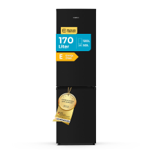 Heinrich's koel vriescombinatie 170 liter, XXL, koelkast met vriezer, koelkastinhoud 120 L, vriesvak 50 L, stil 40 dB, grote vriesbakken, (energieklasse E, zwart)