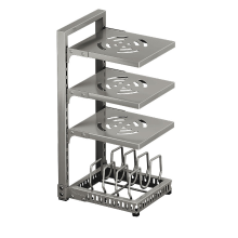 Maxcook carbonstalen pannenrekorganizer voor kast, 4 laags verstelbare pannendekselhouder en pannenrekorganizer, robuuste stalen kookgereiopberger voor keuken  en ladeorganisatie, geschikt voor kookpotten, pannen en deksels, 23 x 28 x 53 cm MCZW9255, nieu