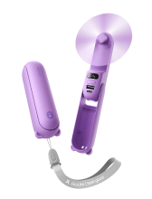 JISULIFE 3 in 1 Handventilator, 2500 mAh Oplaadbare Batterij, LED Digitaal Display, 24 Uur Max. Gebruiksduur & 3 Koelstanden, Powerbank & Zaklamp, Paars