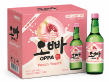 OPPA soju perzik yoghurt 12% 20 x 360 ml