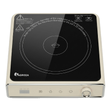 IAGREEA 2000 W Elektrische Keramische Kookplaat, Draagbare Warmteplaat met 8 Temperatuur  & 8 Vermogensstanden, 180 Min Timer & 1 Uur Automatische Uitschakeling, Aanrecht Enkele Kookplaat voor Alle Kookgerei, Eenvoudig te Reinigen, Ideaal voor Keuken Slaa