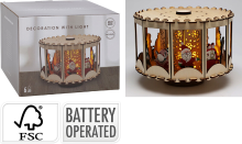 Koopmans Koopman LED Tafellamp Carousel   20 cm, Natuurlijk