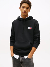 Tommy Jeans Tommy Hilfiger TJM REG ESSENTIAL FLAG HOOD EXT Heren Hoodie Zwart XXL