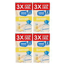 Nestle Nestlé   Pyjamapapje banaan 6m+ 3 pack aanbieding*4