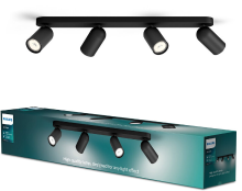 Philips Pongee opbouwspot   4 lichts   zwart