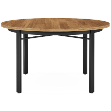 LANTINE ronde eettafel voor 4 6 personen, 118,5 cm, keukenmeubel eetkamertafel met massieve metalen tafelpoten, ronde eettafel voor eetkamer en keuken, zonder stoelen