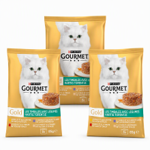 Gourmet kattenvoer stoofpot selectie rund met tomaat, kip met wortel, kalkoen met spinazie & lam met sperziebonen 8 x 85 g * 3