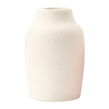 Yuejia Rustieke landelijke keramische bloemenvaas 17,8 cm (7 inch) boho terracotta vaas voor woondecoratie, salontafel, plank of haard, farmhouse wit