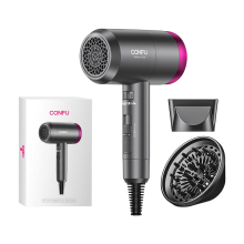 CONFU Hogesnelheids haardroger 3127 grijs, 2 W RPM 1800 W vermogen, Hooggeconcentreerde negatieve ionen, 2 mondstukken, Sneldrogend