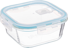 5Five Glazen opbergdoos   0,8 L, blauw, 16 x 16 x 7,1 cm