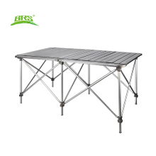 BRS Z32 campingtafel voor meerdere personen, draagbaar, inklapbaar, in hoogte verstelbaar, aluminium, 126,5 cm x 69 cm (49,80 inch x 27,17 inch)