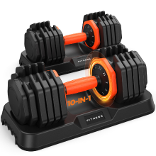 YOSHINO CELEBRATIONDUN 2x11 kg (25 lb)  , Verstelbare halters | Slimme kliktechnologie voor snelle wissel, antislipgreep, ideaal voor thuis, kantoor, sportschool, lichaamsbeweging