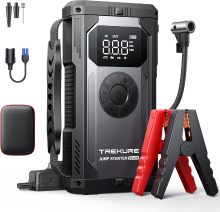 TREKURE Beta06 5500 A autojumpstarter met luchtcompressor (150 psi), 12 V draagbare accubooster voor alle benzine  en 10 L dieselmotoren, startbooster met startkabels, noodlicht (SOS)