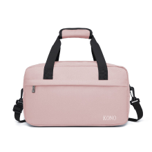 KONO 35x20x20 cm cabinbag voor Ryanair, lichtgewicht vliegreis handbagage onder de stoel met schouderband, 14 L reisduffel voor budgetluchtvaartmaatschappen (roze)