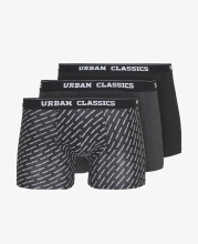 Urban Classics boxershortjes 3 pack onderbroeken   AOP/zwart/anthraciet   M