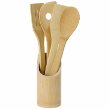 Excellent Houseware Bamboe Spatelset   30 cm, 5 stuks, Bruin