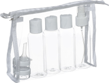 5Five Reis toilettas dispenser flessen set   7 stuks, Effen kleur