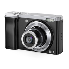 Songdian 5K digitale camera 56MP – Voor fotografie, 10x optische zoom, met voor  en achtercamera, voor leerlingen, tieners en beginners – Zwart