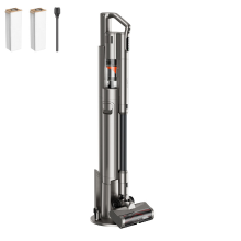 UWANT V500 draadloze steelstofzuiger met automatische leegstation, 25 kPa krachtige zuigkracht, groene LED stofdetectie, werktijd tot 45 min, lichtgewicht handstofzuiger voor harde vloeren en tapijten