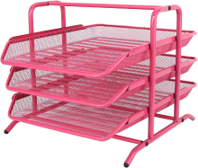 Senhoglb 3 laagse A4 mesh intray, roze, Nieuwjaarsverkoop, top cadeaukeuzes