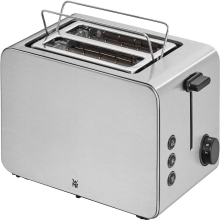 WMF Stelio 2 sleufs broodrooster, RVS, broodjesopzetrek, bagelfunctie, 7 standen, 900 W, mat zilver
