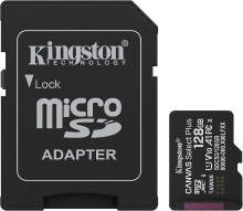 Kingston Canvas Select Plus 128 GB microSDXC geheugenkaart   Gen 3, 150 MB/s, A1, met adapter