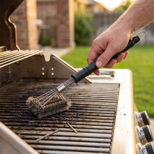 Huacan vetborstel voor BBQ, reinigingsborstel, barbecuegereedschap, verticale staaf