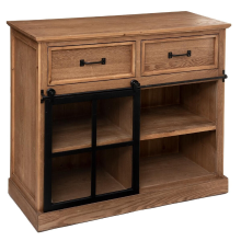 Atmosphera Danik Dressoir   Hout en Glas, 1 Deur, 2 Lades