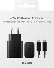 SAMSUNG 45 W USB C snellaadkabel 1,8 m Zwart PD snellader oplaadset