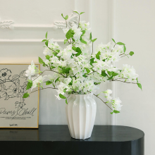 Yuejia 5 stuks 29,52 inch/74,98 cm bougainvillea kunstbloemen nep bougainvilleatakken kunstbloemranken voor huis, tuin, bruiloft, feest, binnen en buiten, bloemstukken en doe het zelfdecoratie (wit)