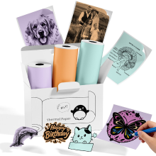 Phomemo T02/Q02E/M02L/M02X Zelfklevend thermisch papier   20 jaar plakbaar 50 mm x 3,5 m voor dagboeken, foto's, teksten, studienotes, dagboeken, memo's en meer, olie  en waterbestendig   3 rollen in totaal   Paars/groen/oranje