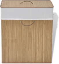 Vida vidaXL Wasmand rechthoekig bamboe natuurlijk