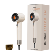 ZHIBAI retro hogesnelheidsföhn voor thuisgebruik, met 250 miljoen positieve en negatieve ionen voor haarverzorging, geluidsarm, 1400 W hoog vermogen, 110.000 Tpm motor, drogen met hoge luchtsnelheid, geschenkdoos voor verjaardagen van vrouwen