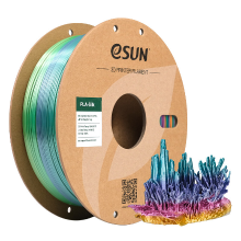 ESUN Regenboog Zijde PLA 3D Filamenten 1,75 mm   Koraal 1 kg, Zijde Textuur, Regenboogkleur, Hoge Snelheid Printen 3D Materiaal voor de Meeste Printers