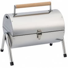Alpina houtskoolbarbecue   Draagbare barbecue met handvat   Campingbarbecue met ventilatie en vergrendelingsclip   Compacte houtskoolbarbecue 38 x 30 x 19 cm   Roestvrij staal