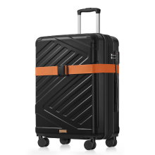 JOYFURNOS 24 inch harde koffer, zwart ABS uitbreidbare reiskoffer voor ruimbagage met TSA slot & zwenkwielen