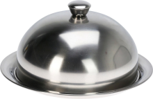Excellent Houseware serveerplateau met stolp   roestvrij staal, 31 cm