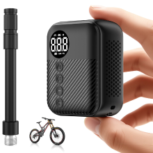 Carsun Mini Oplaadbare Fietspomp met Digitale Drukmeter, 150PSI Snelle Opblazing & Zakformaat Ontwerp