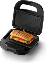 PHILIPS Tosti Apparaat HD2330/90   750 W   Antiaanbaklaag   Snoeropbergsysteem   Verticaal op te Bergen   Easy Lock Systeem   Zwart