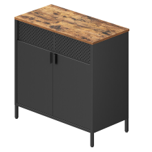 JOYFURNOS Ochama Vrijstaande Opbergkast met Deur, Verstelbare Plank, Ruimtebesparend Dressoir, Zwart